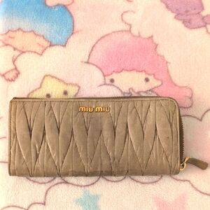 Miu Miu Gray Quilted Women's Wallet